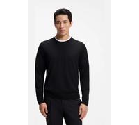 BOSS Herren Leno-P Slim-Fit Pullover aus Merinowolle Schwarz001 XXL
