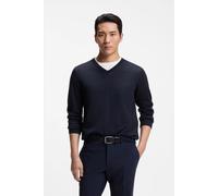 BOSS Pullover Melba-P Slim Fit V-Ausschnitt extrafeine Merinowolle Dunkelblau XL