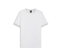 BOSS Slim-Fit T-Shirt aus merzerisierter Baumwolle mit Kontrast-Streifen - Style H-Tessler 200, 50543858 Weiß XXXL
