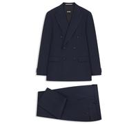 BOSS Slim-Fit Zweiteiler aus gestreiftem Leinen-Wolle-Mix - Style H-Huge-2pcs-DB-254, 50561830 Dunkelblau 48
