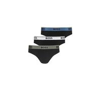 BOSS Dreierpack Slips aus Stretch-Baumwolle mit Logos am Bund - Style Brief 3P Power, 50554683 Schwarz L
