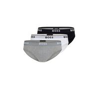 BOSS Dreier-Pack Slips aus Stretch-Baumwolle mit Logos am Bund - Style Brief 3P Power, 50475273 Weiß / Grau / Schwarz XL