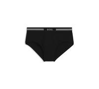BOSS Slip aus gerippter Baumwolle mit Eingriff und Logo am Bund - Style Traditional Original, 50475395 Schwarz XL