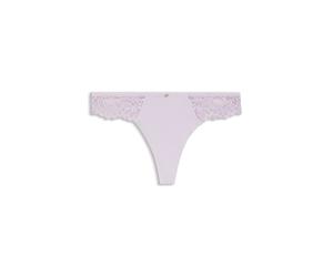 BOSS Slip aus Spitze mit plissiertem Mesh und goldenem Anhänger - Style THONG_BLOSSOM, 50556195 Flieder M