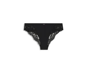 BOSS Slip aus Spitze mit plissierten Mesh-Details - Style BRIEF_BLOSSOM, 50556187 Schwarz XL