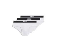 BOSS Dreier-Pack Slips aus Stretch-Baumwolle mit Logo-Bund - Style HipBr 3P BOSS ONE, 50546561 Weiß S