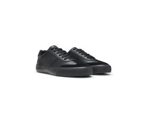 BOSS Sneakers aus genarbtem Kunstleder mit Besätzen aus echtem Leder - Style Aiden_Tenn_sdgpupn, 50567760 Schwarz 41