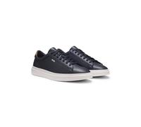 BOSS Sneakers aus Leder mit Cupsohle und gesticktem Signature-Streifen - Style Kieran_Tenn_allt, 50552853 Dunkelblau 42