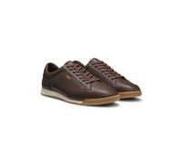 BOSS Sneakers aus Leder mit Folien-Logo - Style Nitan_Lowp_lt, 50568493 Dunkelbraun 42