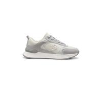 BOSS Sneakers aus Leder und Veloursleder mit Double-B-Monogramm - Style B Icon_Runn_sdgralt, 50573813 Hellgrau 38