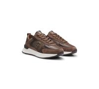 BOSS Sneakers aus Leder und Veloursleder mit Double-B-Monogramm - Style B Icon_Runn_sdgralt, 50573813 Braun 36