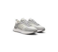 BOSS Sneakers aus Leder und Veloursleder mit Double-B-Monogramm - Style B Icon_Runn_sdgralt, 50573813 Hellgrau 37