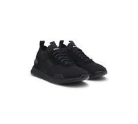 BOSS Sneakers aus verschiedenen Materialien mit gestricktem Obermaterial und Veloursleder-Details - Style Titanium_Runn_knst_N, 50498245 Schwarz 43
