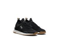 BOSS Sneakers aus verschiedenen Materialien mit gestricktem Obermaterial und Veloursleder-Details - Style Titanium_Runn_knst_N, 50498245 Schwarz 47