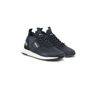 BOSS Sneakers aus verschiedenen Materialien mit gestricktem Obermaterial und Veloursleder-Details - Style Titanium_Runn_knst_N, 50498245 Dunkelblau 50