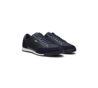 BOSS Sneakers mit Veloursleder-Besatz und gerippter Sohle - Style Nitan_Lowp_sdbnyp, 50568486 Dunkelblau 40