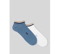BOSS Zweierpack Sneakers-Socken mit Signature-Streifen an den Bündchen - Style 2P AS Uni stripe CC, 50491192 Weiß / Blau 43-46
