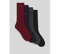 BOSS Vierer-Pack mittelhohe Socken mit Logos - Style 4P RS GiftSet Uni CC, 50558567 Rot / Grau / Blau / Schwarz 40-46