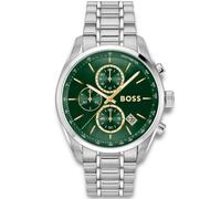 Quarzuhr BOSS "GRAND PRIX 44", silberfarben, Armbanduhren, Herren, Armbanduhr, Herrenuhr, Edelstahlarmband, analog, Tag, Stoppfunktion (40667143-0) silberfarben