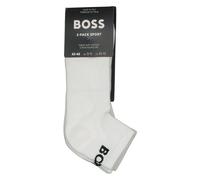 BOSS Sneakersocken 2er-Pack Herren Baumwolle Stretch Weiß 39-42