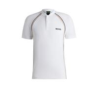 BOSS Sportives Slim-Fit Poloshirt aus besonders elastischem Mesh - Style Pariq TOC Mesh, 50538122 Weiß S