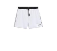 BOSS Schnell trocknende Badeshorts mit Logo-Print - Style Starfish, 50514429 Weiß L