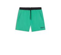 Badeshorts BOSS "Starfish", Herren, Gr. S (48), N-Gr, grün (brightgrün), Microfaser, Obermaterial: 100% Polyester, sportlich, Badehosen, mit Kontraststreifen (71252754-S) brightgrün