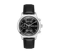 BOSS Stratus Chronograph mit schwarzem Lederarmband - Style STRATUS, 58733291 Schwarz ONESI