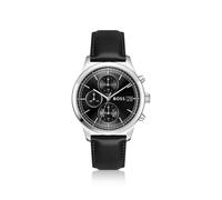BOSS Stratus Chronograph mit schwarzem Lederarmband - Style STRATUS, 58733291 Schwarz ONESI