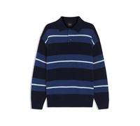 BOSS Strick-Poloshirt aus Baumwoll-Mix mit Blockstreifen - Style Amburgh, 50555857 Dunkelblau XL