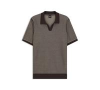 BOSS Strick-Poloshirt aus Baumwoll-Mix mit Querstreifen - Style H-Narciso, 50560483 Braun XL