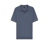BOSS Strick-Poloshirt aus Baumwoll-Mix mit Querstreifen - Style H-Narciso, 50560483 Dunkelblau S