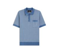 BOSS Strick-Poloshirt aus Baumwoll-Seiden-Mix mit geometrischem Muster - Style L-Lomato, 50565534 Hellblau L