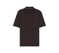 BOSS Kurzarm-Pullover aus Schurwolle mit Polokragen - Style H-Nolano, 50560485 Dunkelbraun XXL