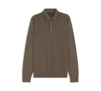 BOSS Strick-Poloshirt aus Woll-Mix mit verschiedenen Strukturen - Style H-Hincognito_IN, 50564604 Braun XXL