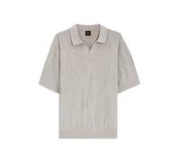 BOSS Strick-Poloshirt mit Johnny-Kragen und grafischem Muster - Style Asurfo, 50558741 Hellgrau L