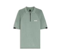 BOSS Strick-Poloshirt mit Reißverschluss am Kragen und Body-Mapping-Design - Style K_Perform_Max PL, 50575861 Hellgrün XXL