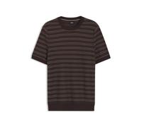 BOSS Strick-T-Shirt aus Baumwoll-Mix mit Querstreifen - Style H-Nalon, 50560482 Dunkelbraun XXL