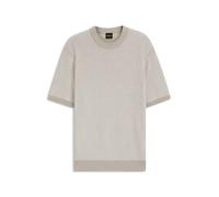 BOSS Pullover aus Baumwoll-Mix mit zweifarbiger Strick-Struktur - Style Kantonio, 50558743 Hellgrau L