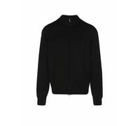 BOSS Strick-Cardigan aus Baumwolle mit Reißverschluss und Logo-Stickerei - Style Palano-L, 50505998 Schwarz M