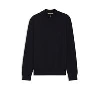 BOSS Strickpullover aus Baumwolle mit Reißverschluss am Kragen - Style Padro-L, 50516914 Dunkelblau S