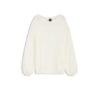 BOSS Strickpullover aus Woll-Mix mit Lochmuster - Style C_Ferignon, 50554618 Weiß M