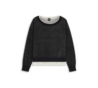 BOSS Strickpullover im Layering-Design - Style Femok, 50542875 Weiß / Schwarz L