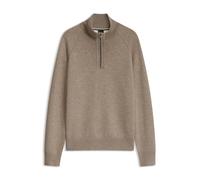 BOSS Strickpullover mit Troyerkragen aus Baumwoll-Mix - Style H-Fabio, 50570635 Hellbraun S