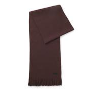 BOSS Strickschal aus Schurwolle mit Logo-Detail - Style Albas, 50495340 Dunkelbraun ONESI