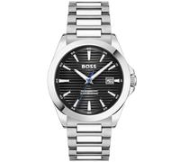 BOSS Silver-tone watch with black grooved dial - Style STRIKE, HB1514170 Silber ONESI