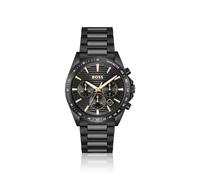 BOSS Strike schwarz beschichtete Uhr mit tonalem H-Gliederarmband - Style STRIKE, 58565037 Schwarz ONESI