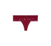 BOSS String aus Mikrofaser mit Spitzen-Details im Pfingstrosen-Design - Style THONG_ PEONY LACE, 50545044 Dunkelrot XS