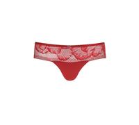 BOSS String aus Mikrofaser mit Spitzen-Details im Pfingstrosen-Design - Style THONG_ PEONY LACE, 50545044 Dunkelrot L