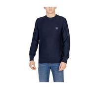 Boss - Strukturierter Pullover mit Rundhalsausschnitt - - Knitwear - Herren - Blau - S